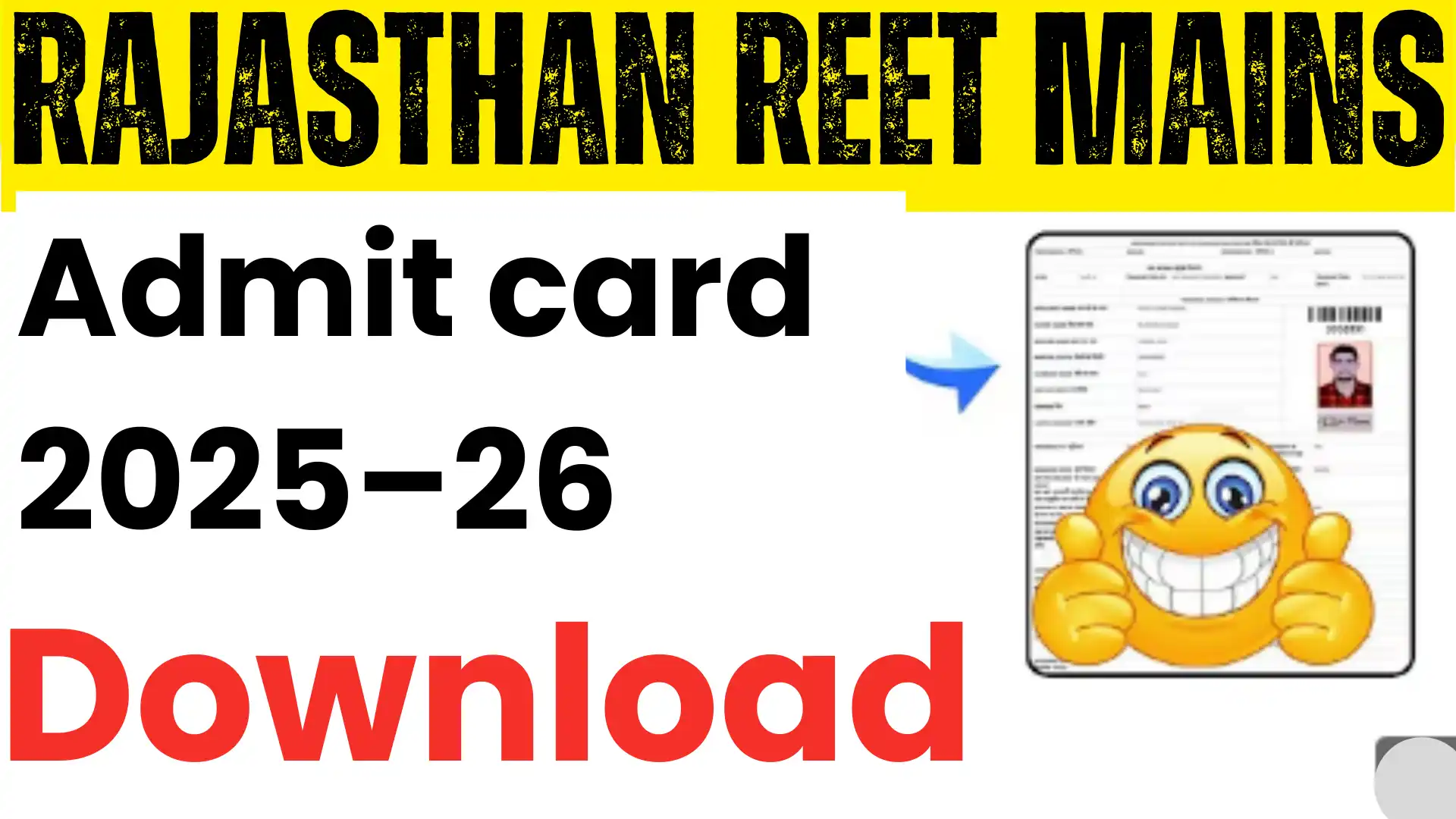 Rajasthan REET Mains admit card